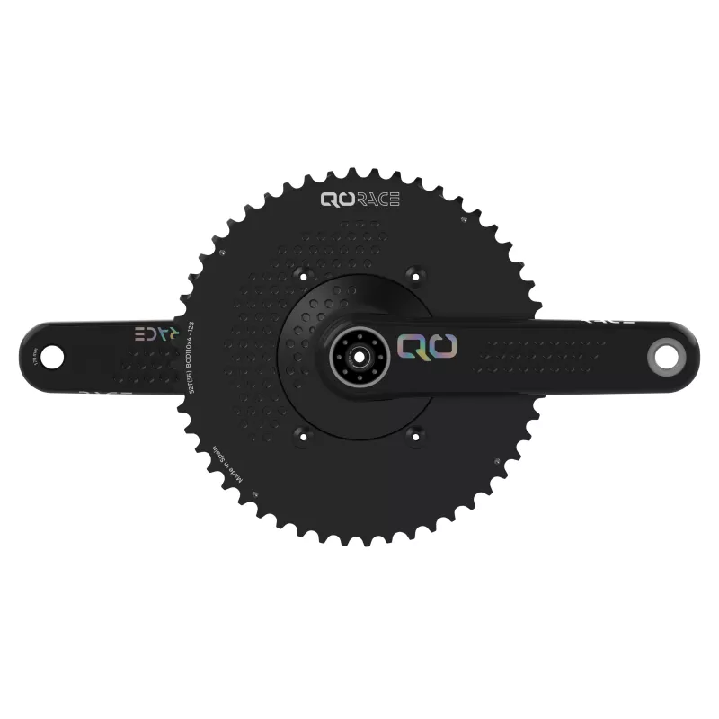Complete QO RACE carbon crankset 52/36, lightweight and aerodynamic for road and triathlon use.