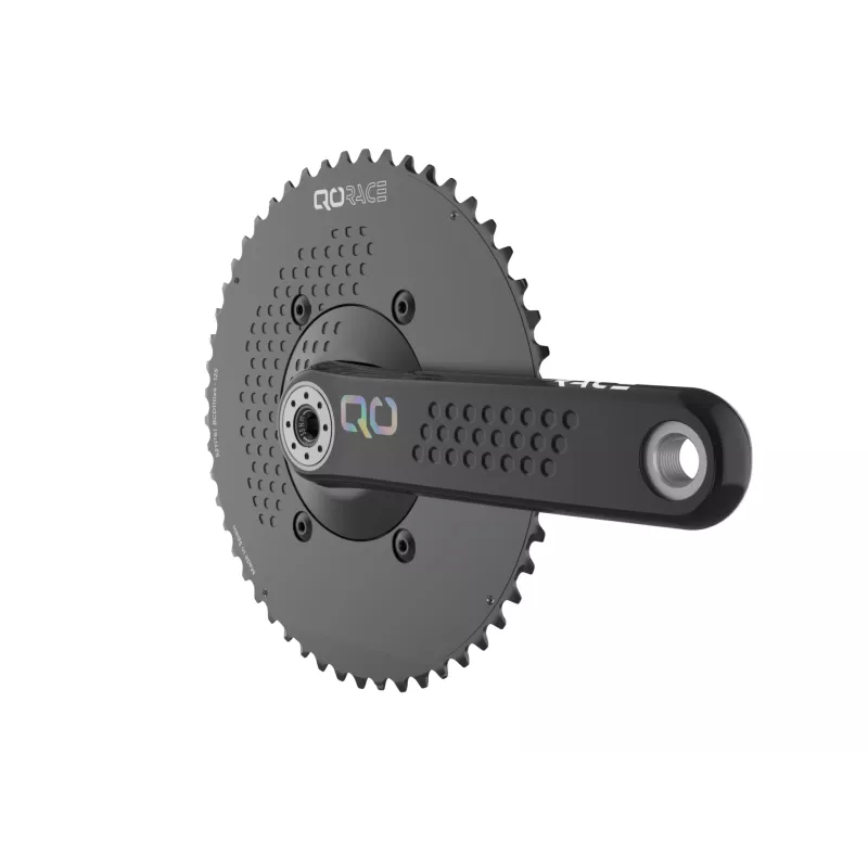Pédalier QO RACE Black carbone, plateaux aérodynamiques 52/36, compatibilité SRAM AXS et Shimano 12v.