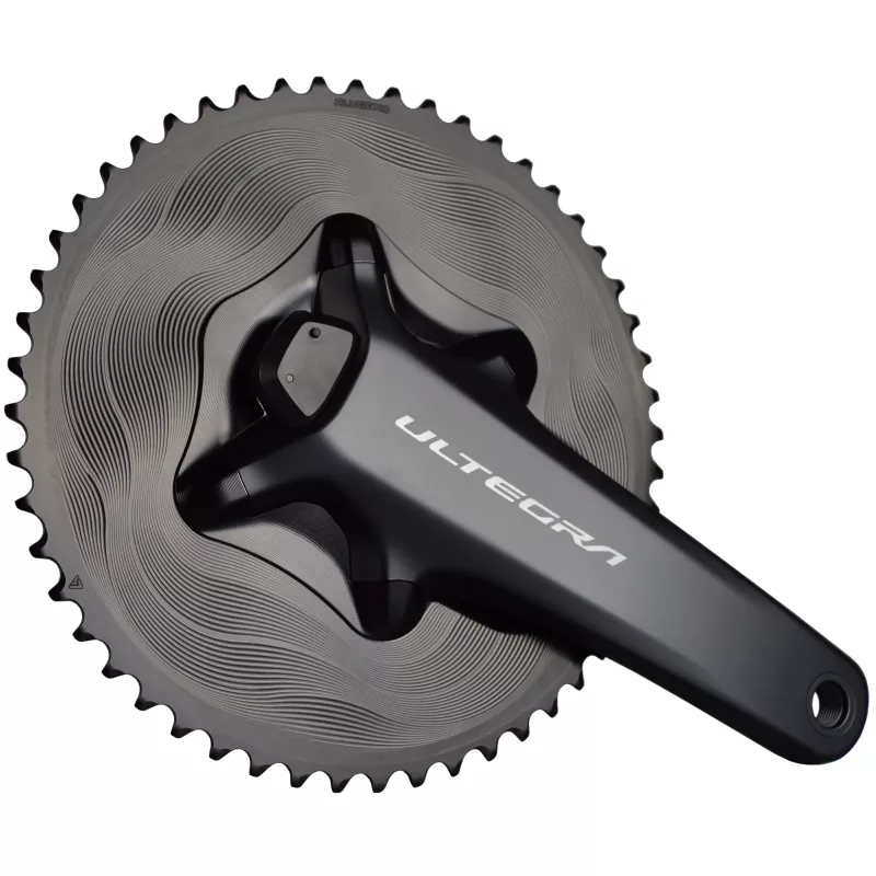 Shimano Ultegra R8100-P crankset with Alugear aero chainring and cover kit – CNC-machined 7075-T6 alloy design.