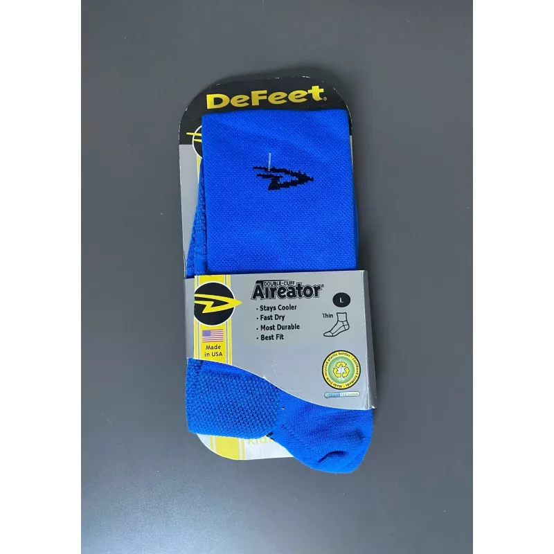 Chaussettes DeFeet Aireator bleu à cheville doublée - velo-perso.com