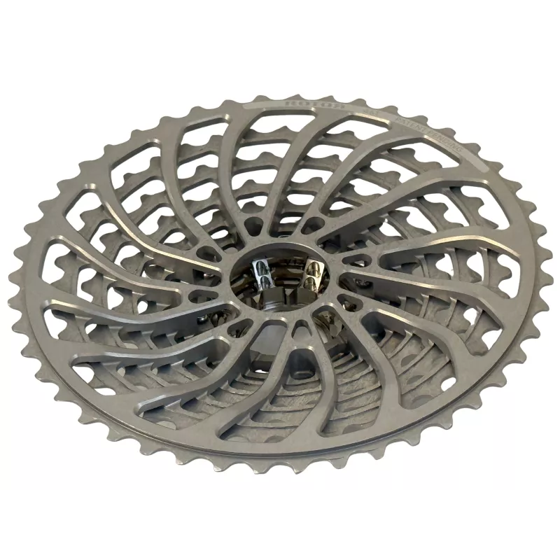 Cassette Rotor UNO 12 vitesses 11/46 vue arrière des grands pignons photo velo-perso.com