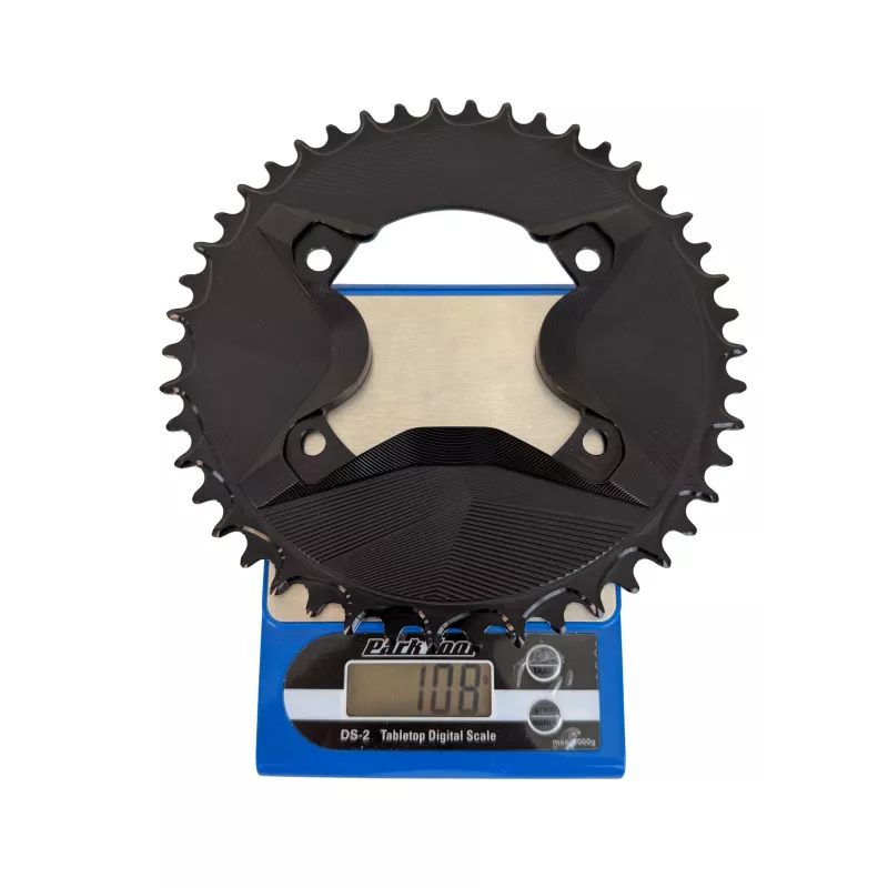 Monoplateau 46 dents Alugear pour pédalier GRX 810 et 820 sur balance Park Tool