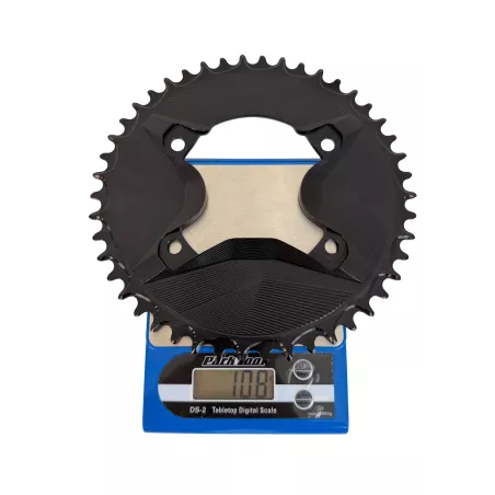 Monoplateau 46 dents Alugear pour pédalier GRX 810 et 820 sur balance Park Tool