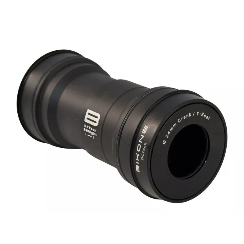 Bikone BBright 79 mm steel bottom bracket for Shimano 24 mm crank, horizontal view.