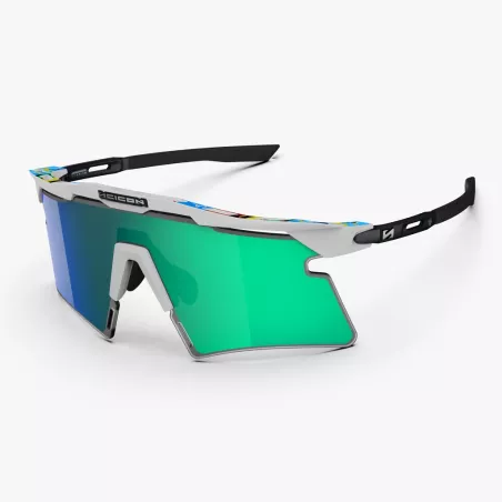 Lunettes vélo SCICON Aeroshade 2.0 World Champion écran vert miroir vue 3/4