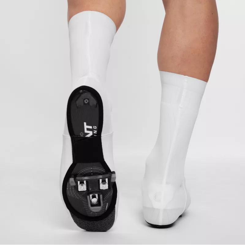 cycling overshoes sole Spatzwear Windsock PRO white cleat opening kevlar reinforcement