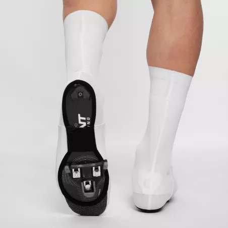 semelle couvre chaussures velo Spatzwear Windsock PRO blanc fixation cales et renfort kevlar