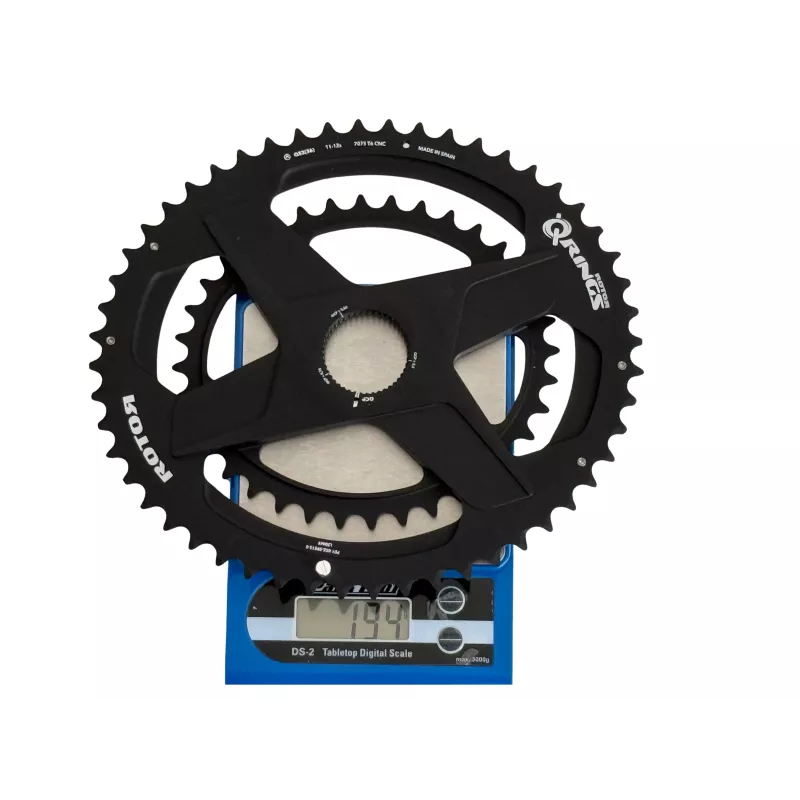 Spidering 52/36 Qrings 12v on digital scale: 194g
