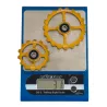 Galets gold 14/19 dents cyclingceramic pour chape carbone pesés 31g sur balance park tool