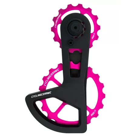 Chape CyclingCeramic rose pour Shimano 8150-9250 édition limitée chape carbone à galets céramique 14/19