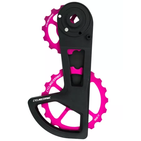 Edition limitée de la chape cyclingCeramic Race à galets roses 14/19 pour dérailleur Sram AXS