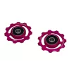 Pair of limited edition pink CyclingCeramic pulley wheels for Shimano 11-speed and 12-speed derailleurs, 11T aluminum pulleys