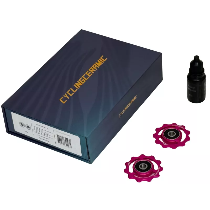 Kit galets CyclingCeramic roses édition limitée avec huile et emballage d’origine, galets de dérailleur 11 dents