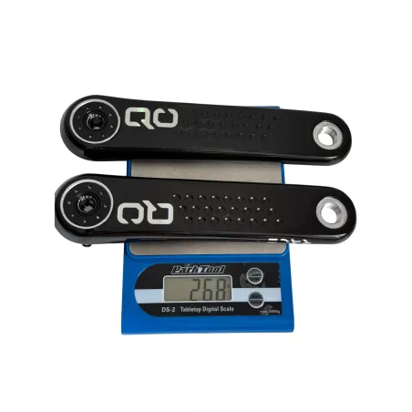 Pair of QO Race 165 mm carbon crank arms, verified weight 268 g