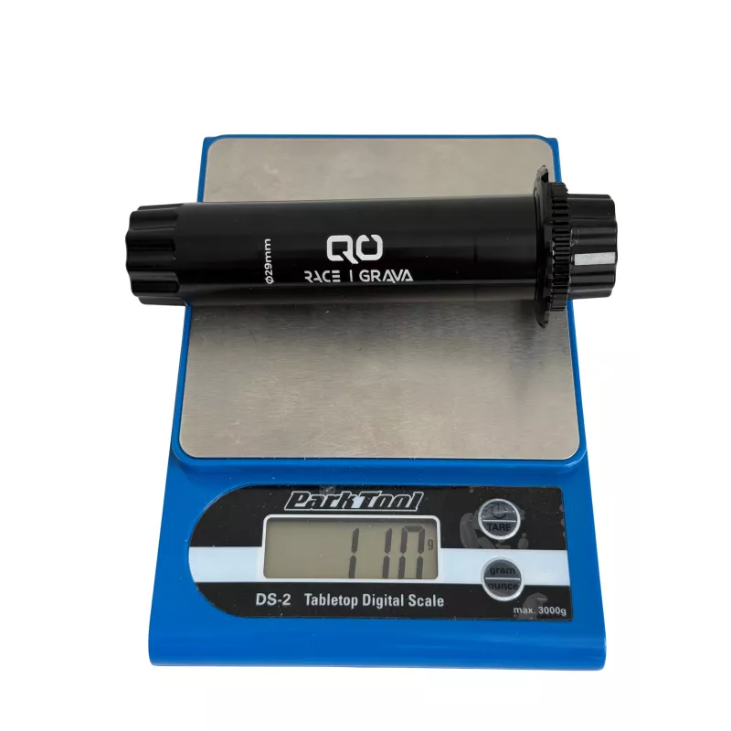 QO Race 29 mm spindle for road and gravel cranksets, verified weight 110 g