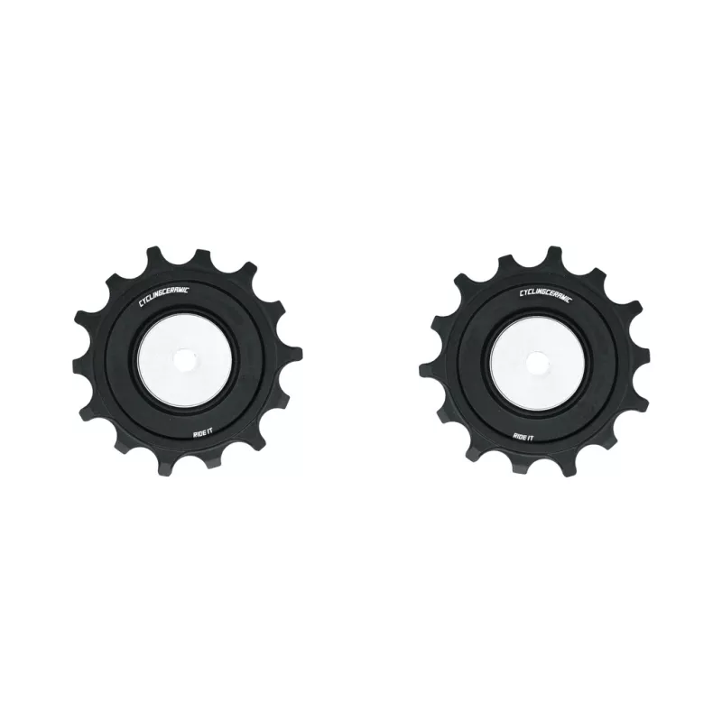 Galets CyclingCeramic 14 dents avec roulements céramique pour Campagnolo Super Record 13 vitesses - finition noir