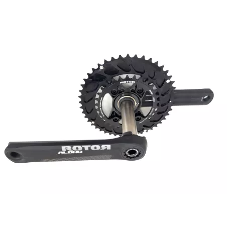 Rotor Aldhu gravel 24mm with 46/30 round chainrings rear view