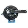 Pédalier Aldhu Gravel 24mm avec plateaux 46/30 ronds pesé 725g sur notre balance