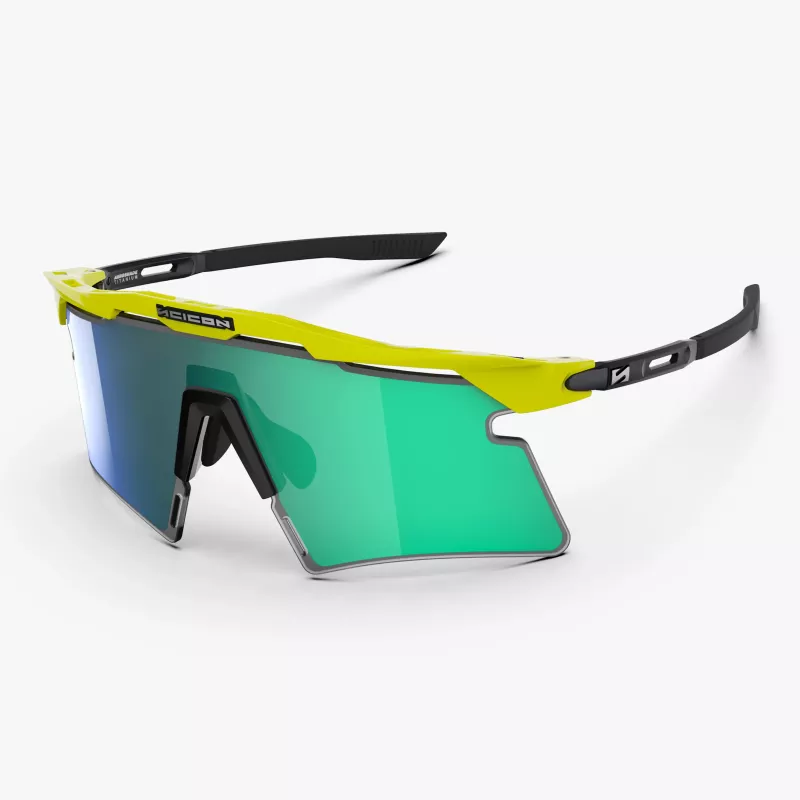 Lunettes SCICON Aeroshade 2.0 Titanium Yellow Fluo avec écran Multimirror Green