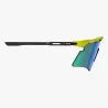 Vue de profil des SCICON Aeroshade 2.0 Titanium Yellow Fluo avec branche en titane