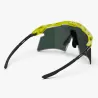 Vue arrière des SCICON Aeroshade 2.0 Titanium Yellow Fluo avec branches noires réglables