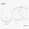 Dimensions des lunettes SCICON Aeroshade 2.0 Titanium : largeur 144 mm et poids 40 g