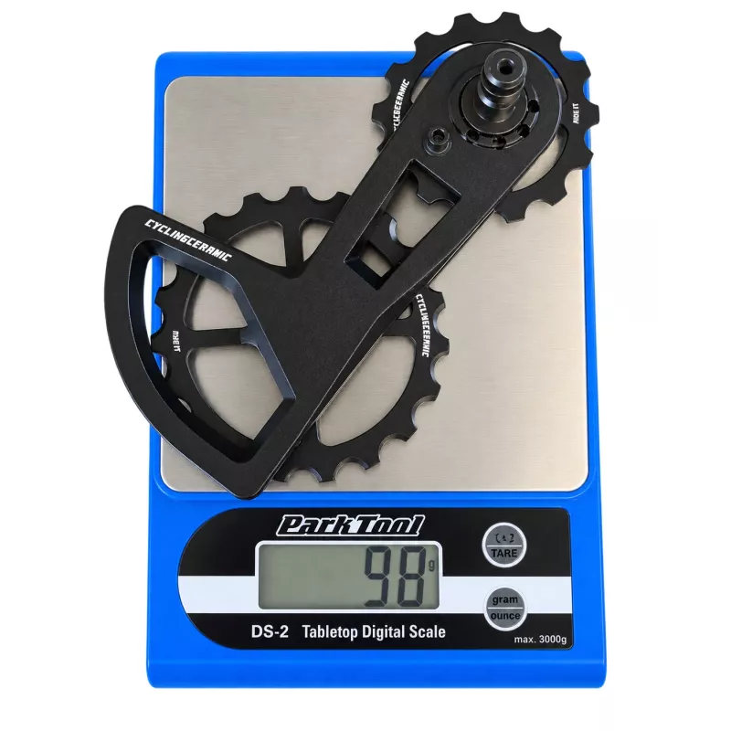 Chape CyclingCeramic pour Shimano Ultegra Di2 R8150 avec galets sur balance Park Tool – poids 98 g