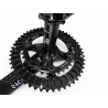 Vue arrière du pédalier QO Race avec axe 29 mm et plateaux 50/34 dents