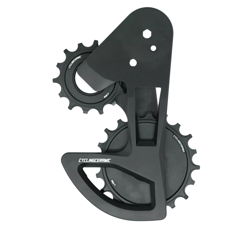 Chape CyclingCeramic SRAM XPLR 13 vitesses noire avec galets 14 et 20 dents