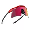 Vue extérieure trois quarts des lunettes Aeroshade 2.0 Titanium, reflet Sunburst rose orange