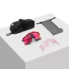 Contenu boîte Aeroshade 2.0 Titanium : lunettes, écran rose de rechange, étui et pochette