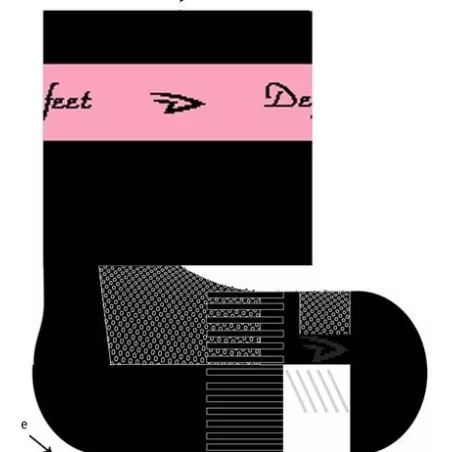 Chaussettes Defeet Cyclismo Trico noir et rose