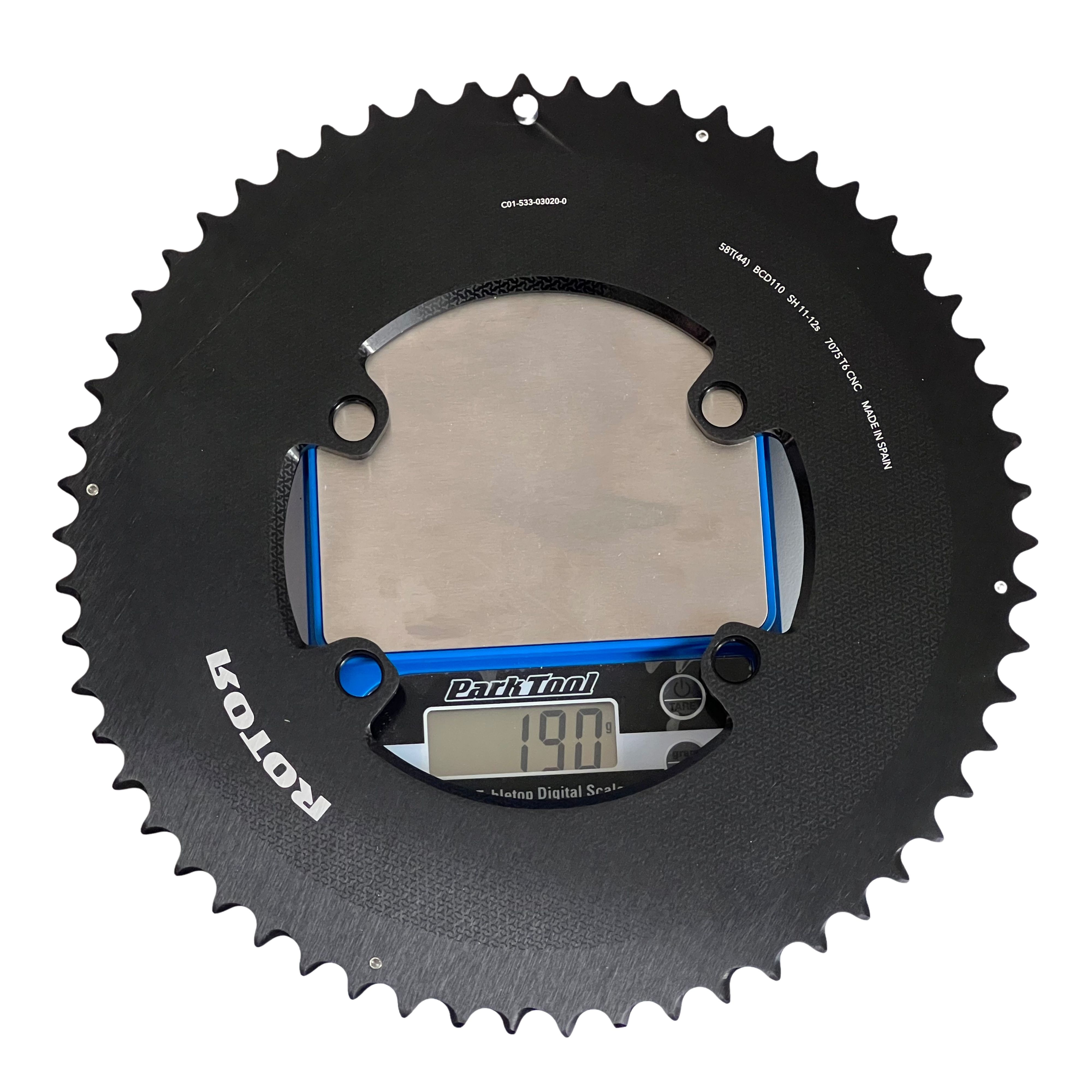Rotor 58 NOQ chainring: 190g verified Rotor 58 NOQ chainring: 190g verified