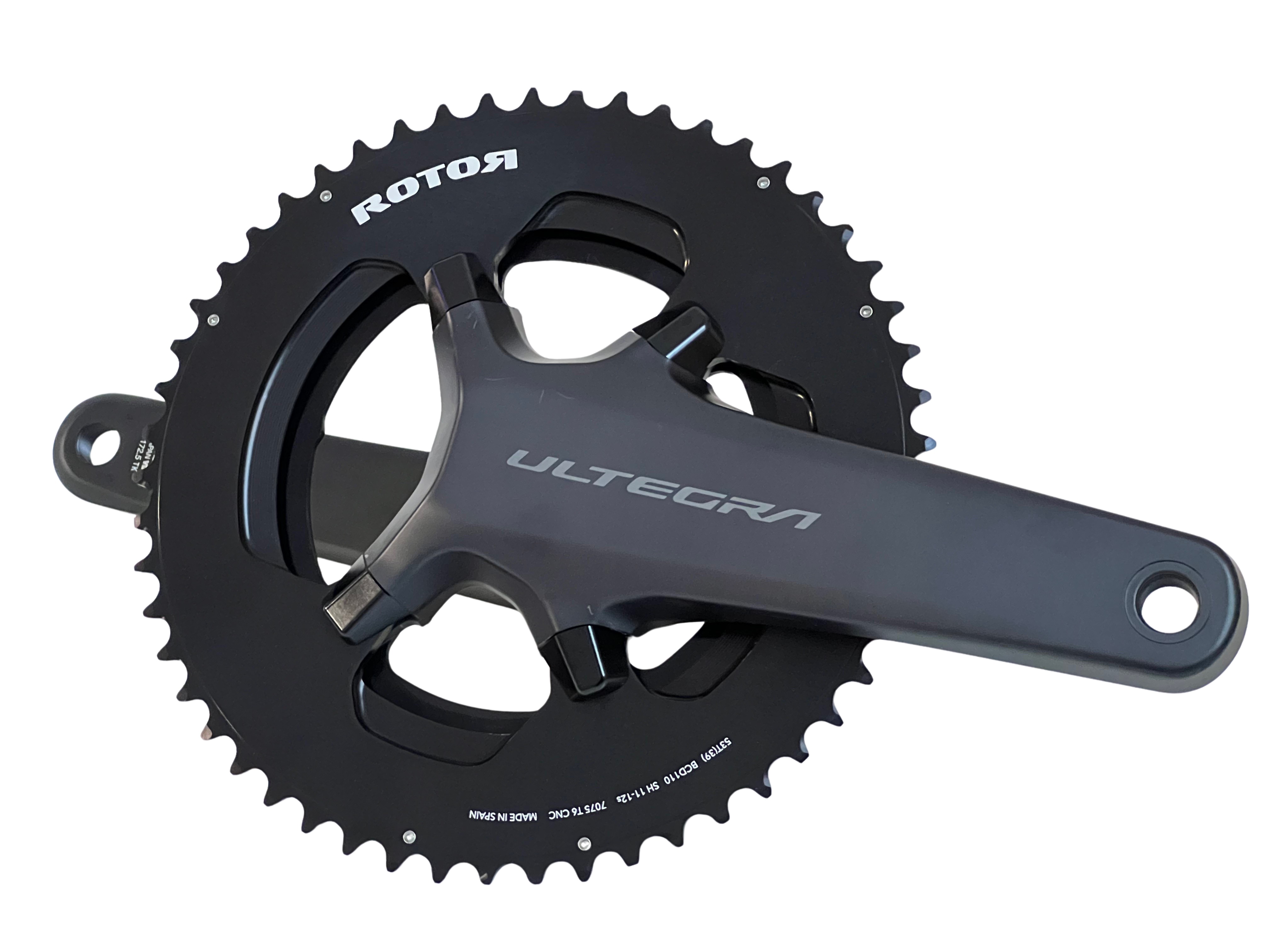Pédalier Shimano Ultegra équipé des plateaux Rotor NOQ 53/39