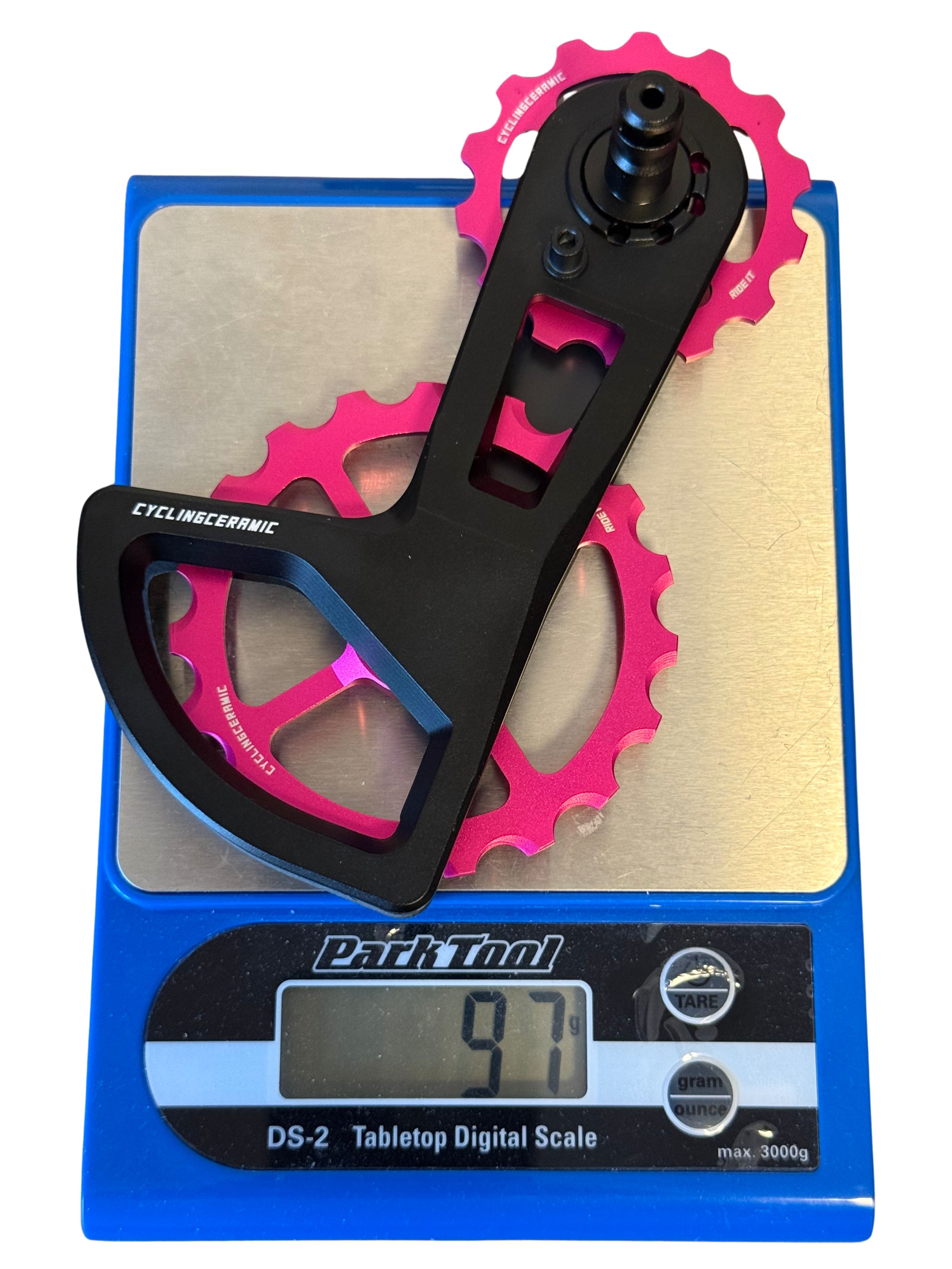CyclingCeramic chape Shimano rose 8150/8250 pesée à 97g sur notre balance Park Tool CyclingCeramic chape Shimano rose 8150/8250 pesée à 97g sur notre balance Park Tool