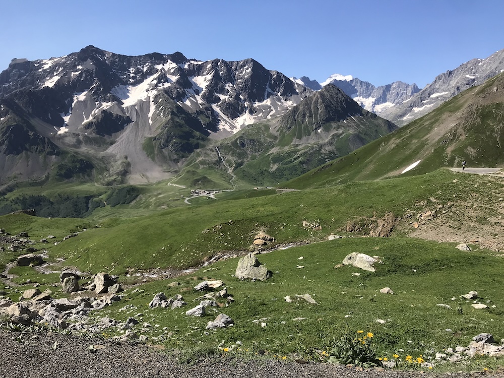 Descente du Galibier : barre des Écrins et Lautaret