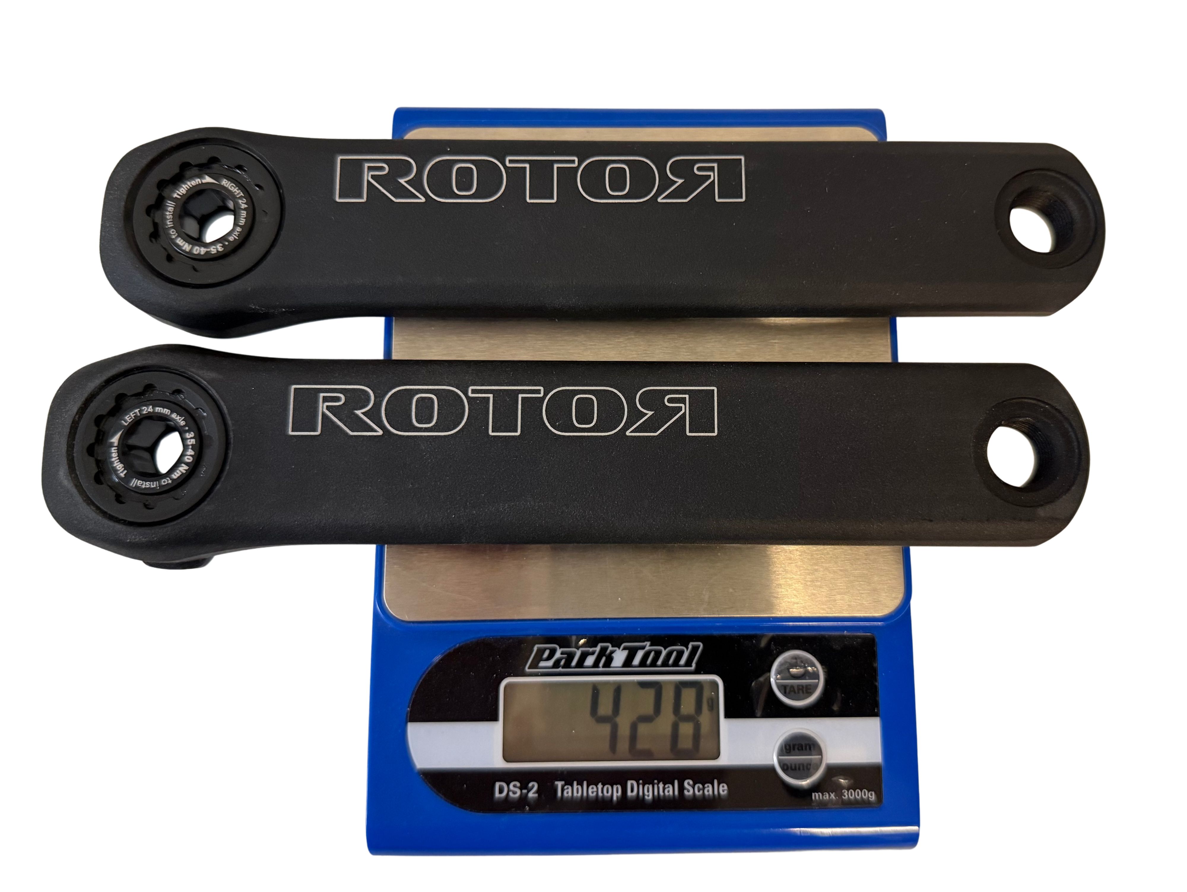 Manivelles Rotor NS24 sur balance à 428g (172,5mm) Manivelles Rotor NS24 sur balance à 428g (172,5mm)