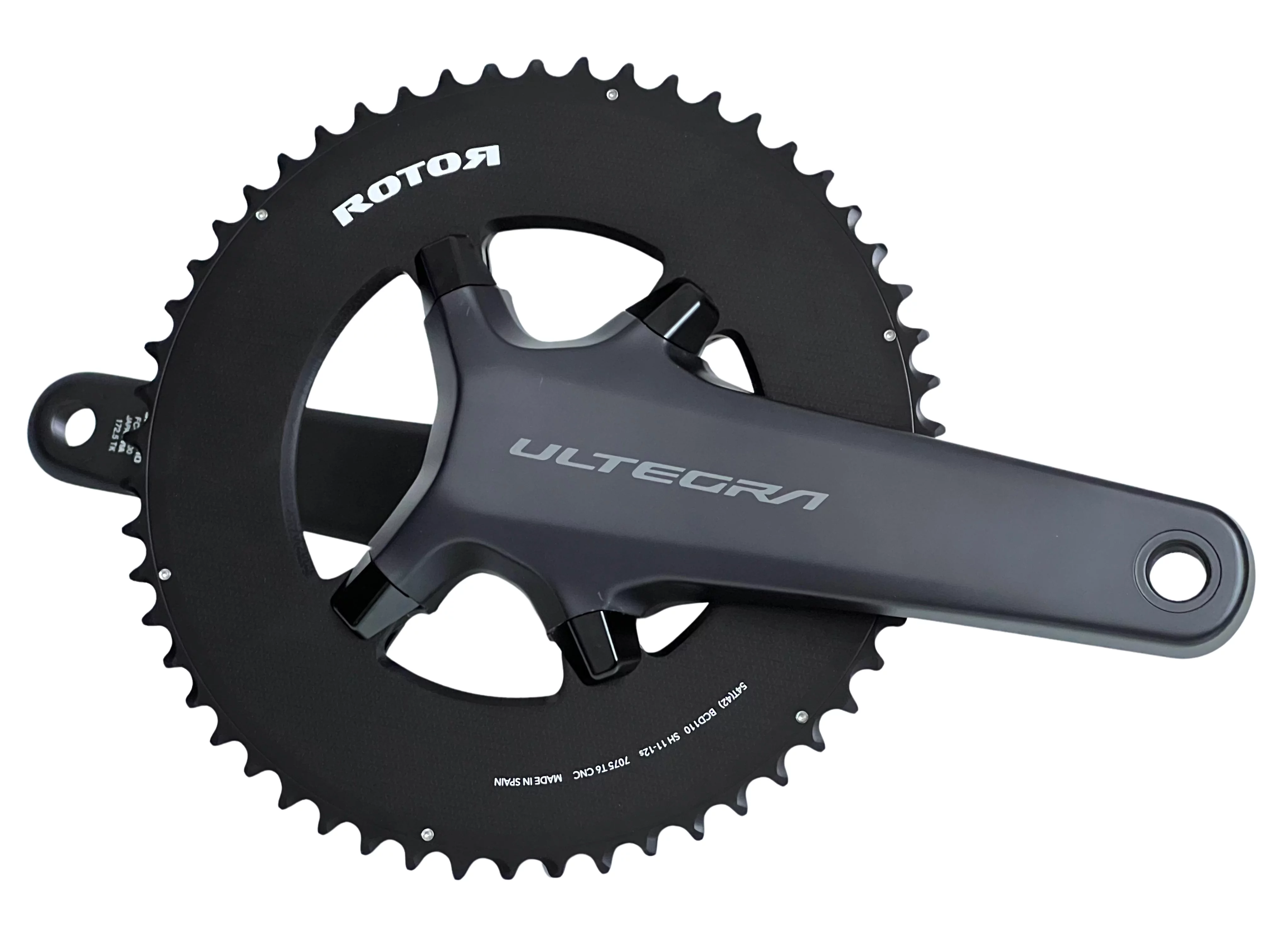 Ultegra 8150 + Rotor NOQ 54/42 Aéro Pédalier Ultegra 8150 équipé de plateaux Rotor ronds aéro NOQ 54/42