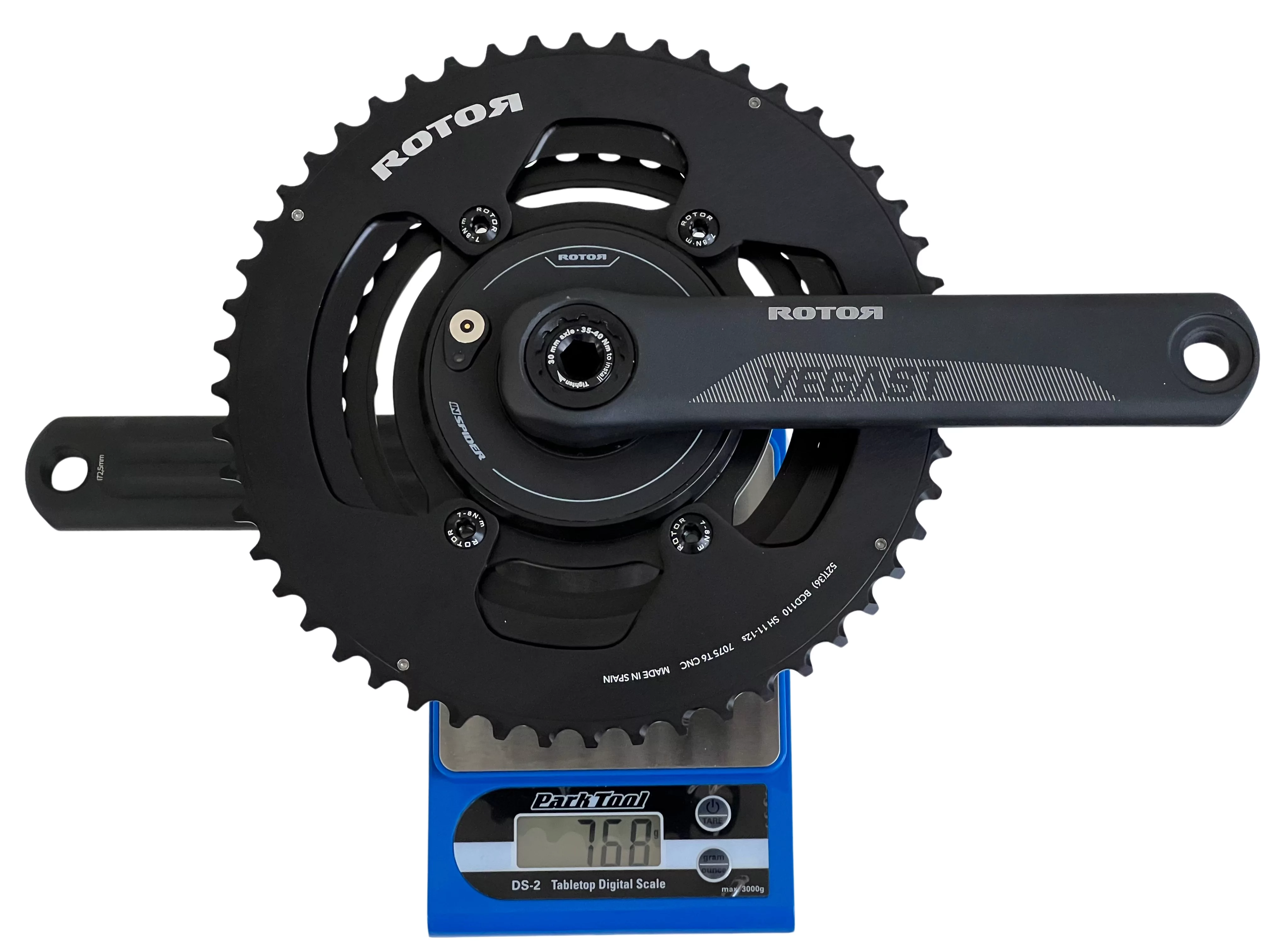 Vegast Inspider 2.0 pesé à 768g sur notre balance (axe de 30mm) Vegast Inspider 2.0 pesé à 768g sur notre balance (axe de 30mm)