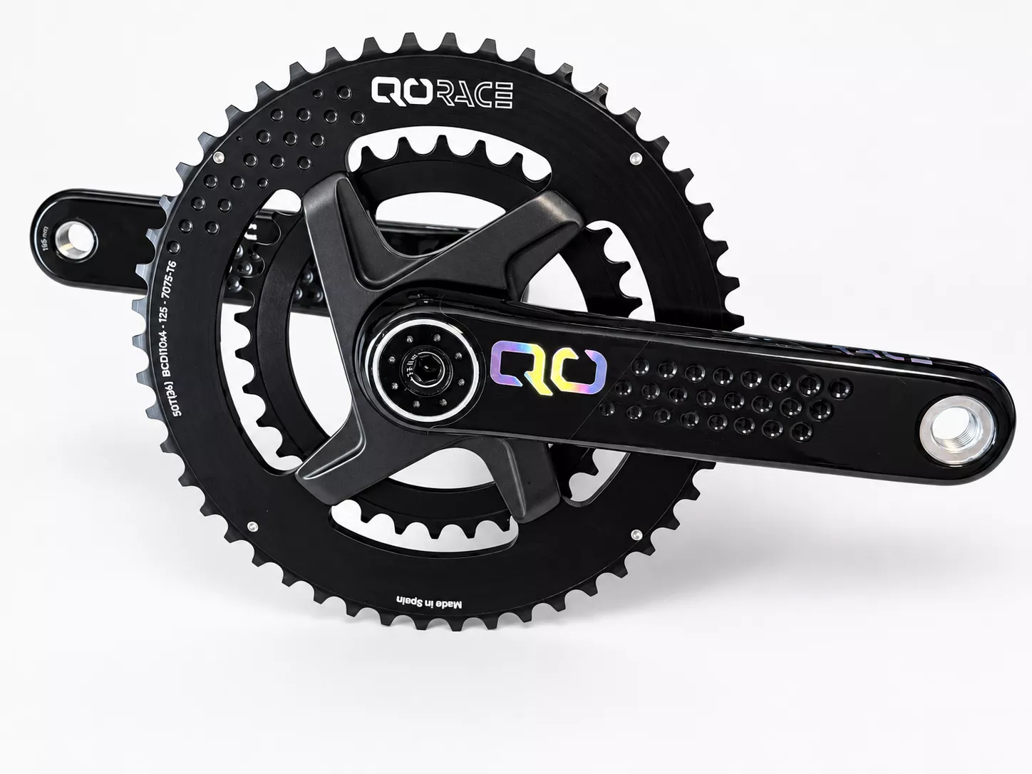 Pédalier carbone QO RACE Light 50/34 52/36 ou 54/40 photographié chez Velo-Perso